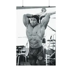 Arnold Schwarzenegger Training in Gold's Gym Rare Photo Premium Poster