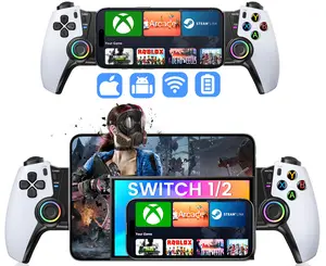 Wireless Phone Controller for iPhone/Android/Switch 1/2/OLED/iPad Mini With Hall Joystick, LED Mobile Gaming Controller for iOS Support Xbox Cloud, Steam Link, GeForce Now, Arcade,Call of Duty, Roblox