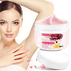 ROZINO Rose & Vanilla Whole Body Deodorant 72H Odor Control Personalized Scent for Comprehensive Protection 50g
