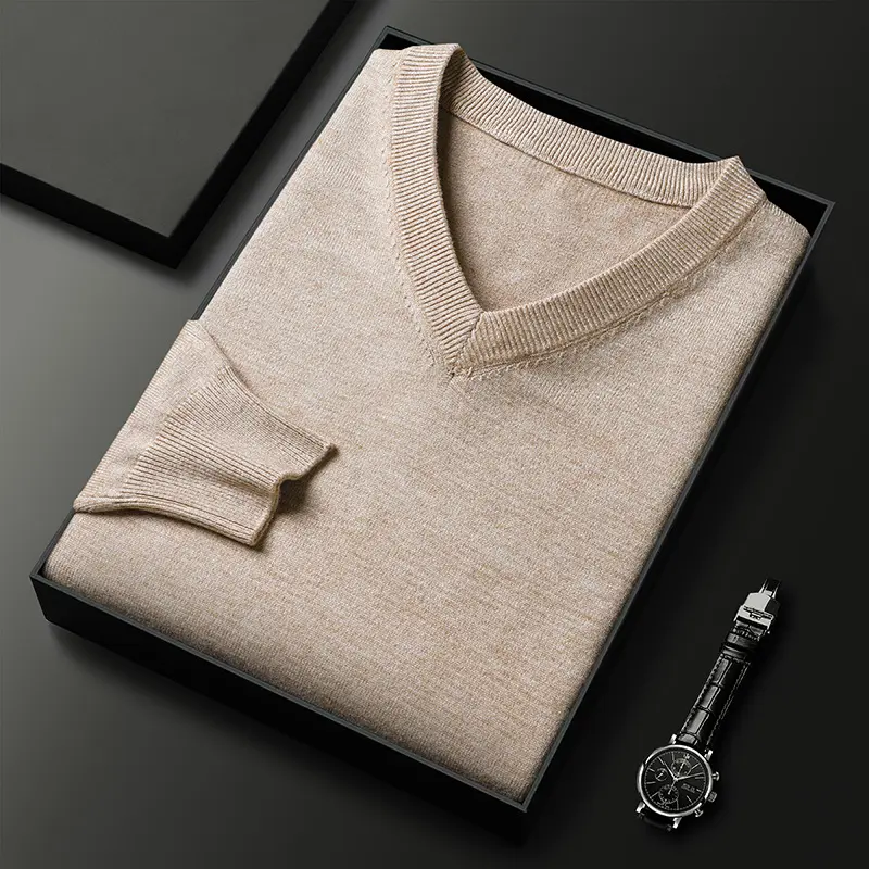 V neck   camel color