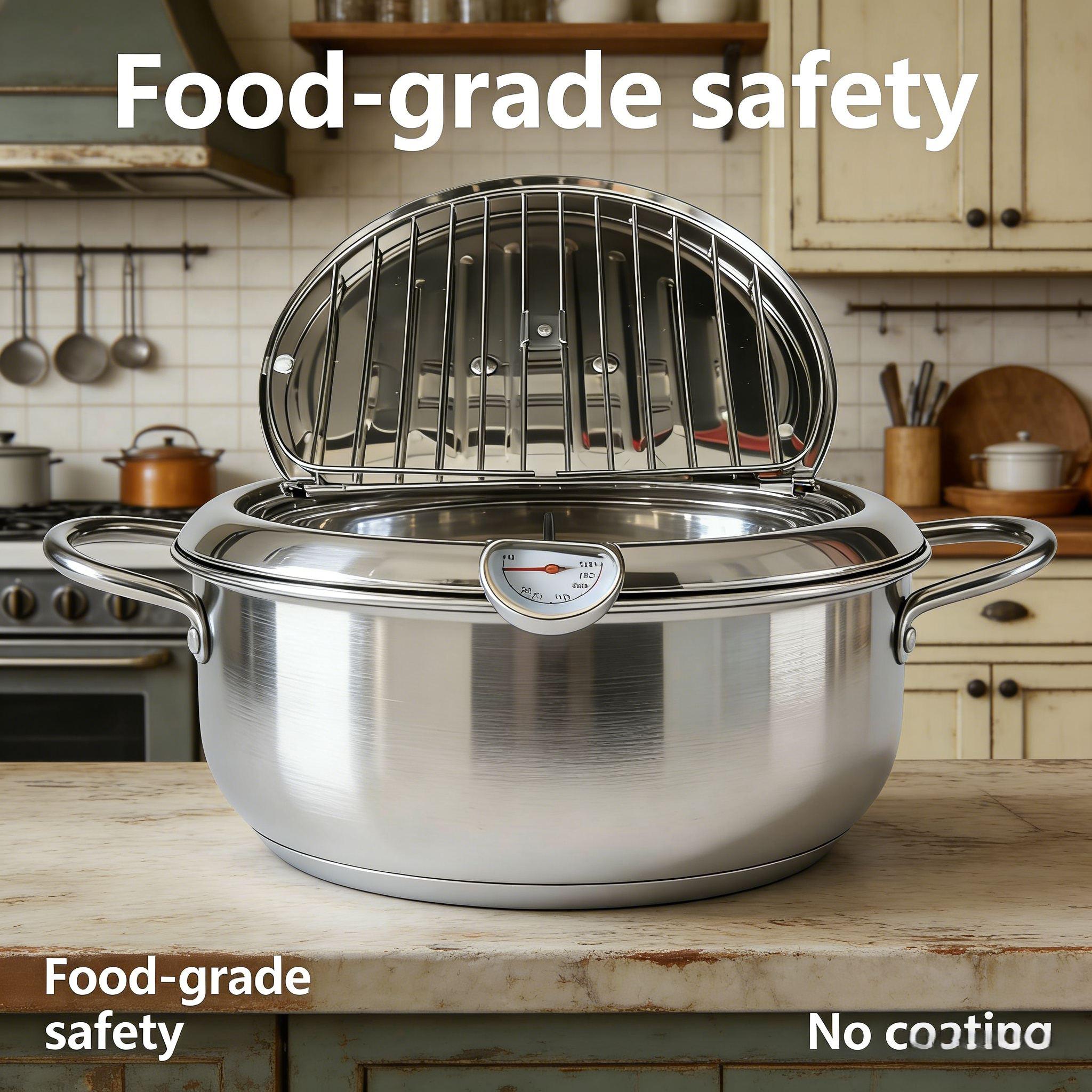 Deep Fryer Pot with Oil Drip Rack + 5 FREE Kitchen Tools!  The Ultimate Kitchen Frying Solution