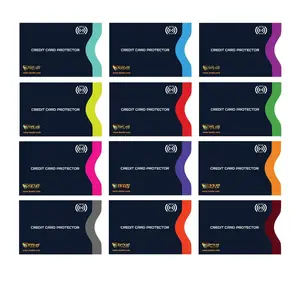 RFID Blocking Sleeves  Set with Color Coding | Identity Prevention Envelopes of 12 Credit Card (Navy Blue)