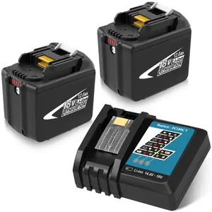 2 Pack 12.0Ah Battery  Kit, Complete Replacement Set for Makita 18V Battery (BL1860B/BL1850B/BL1840B), High Capacity Power Tool Batteries with LED Fuel Gauge