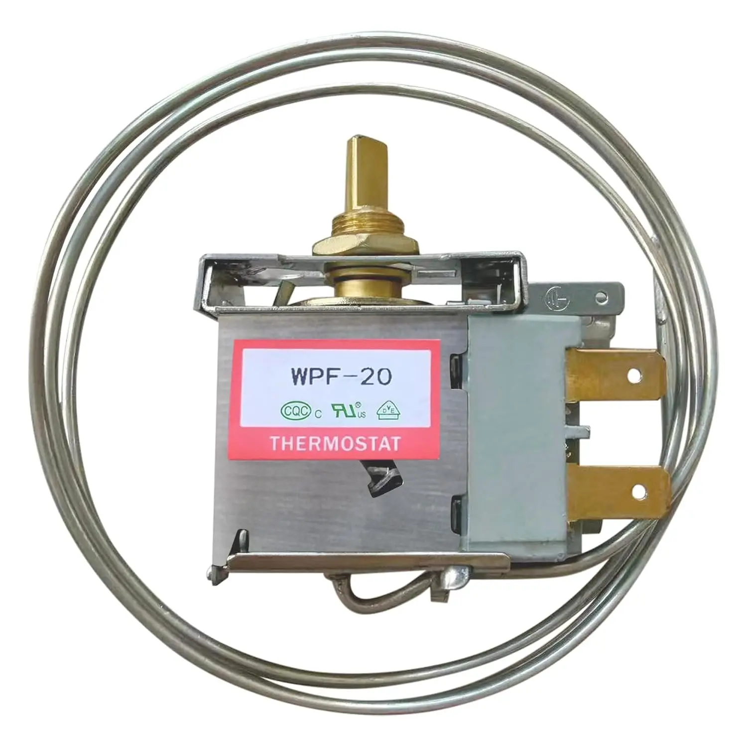Universal Freezer Thermostat WPF-20 (A), Mini Fridge Thermostat, Temperature Control Repair Parts, Compatible with WPF16, WPF18, WPF22, WPF24, WPF30, Stainless Steel Shell