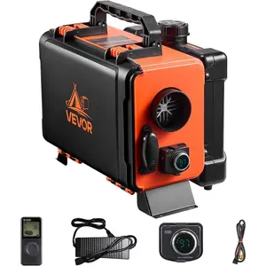 VEVOR Diesel Heater 8KW, DC 12V/24V, All in One Portable Diesel Air Heater with Remote Control and LCD Screen, Fast Heating Low Noise, 1.2 Gal Fuel Tank for Trucks, Vans, RVs, Campers, and Garages