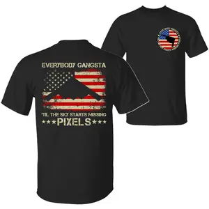 Everybody Gangsta 'Till The Sky Starts Missing Pixels T-Shirt, US Air Force B-2 Spirit Stealth Jet With American Flag Shirt, Patriot Pride 2 Sided Unisex Sweatshirt, Gift For Men And Women