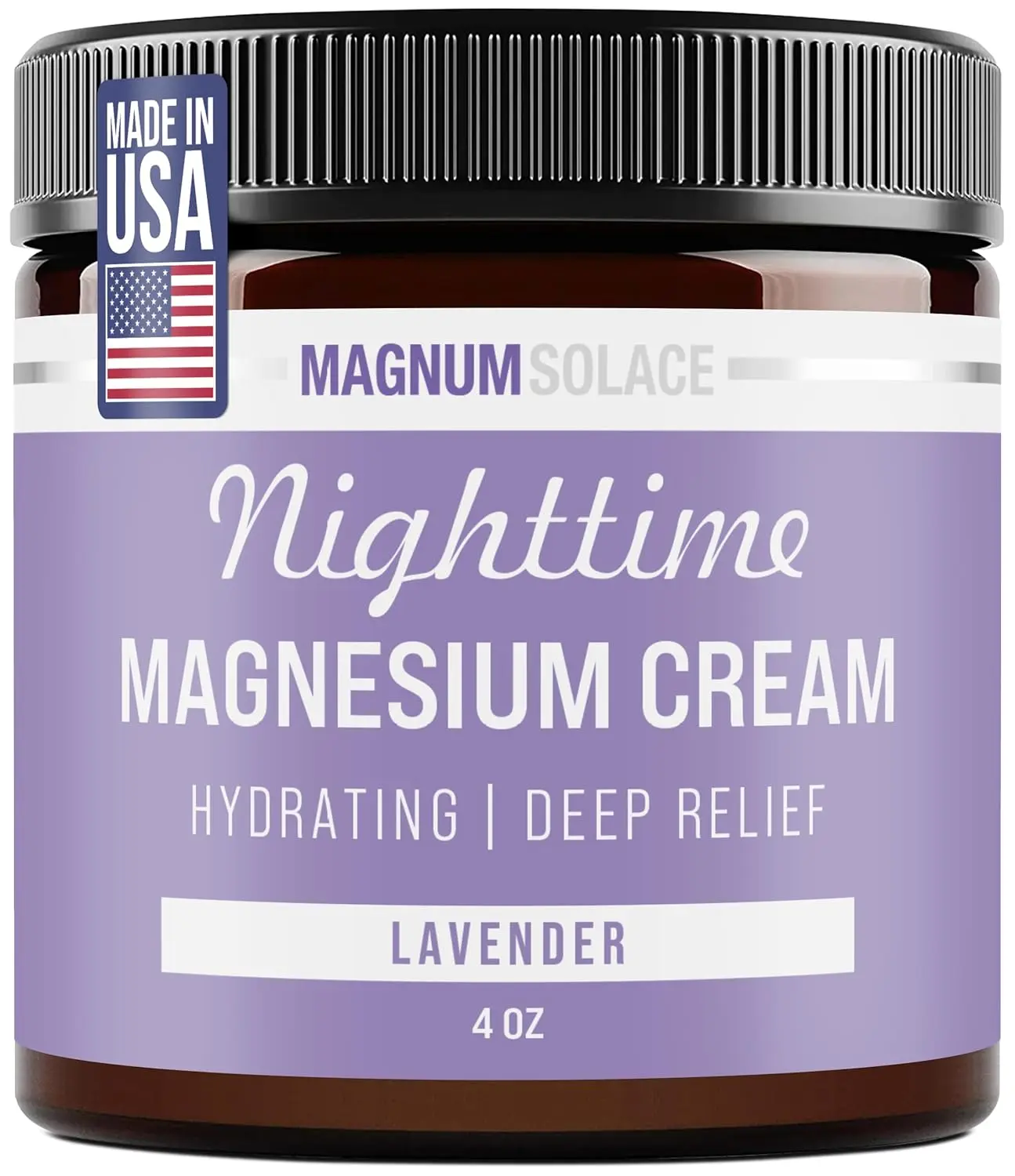 Magnesium Nighttime Cream by Magnum Solace - 5oz Lavender Lotion for Women's Fragrance & Personal Care