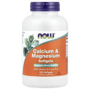 NOW Foods Calcium & Magnesium with Vitamin D3 and Zinc, 120 Softgels