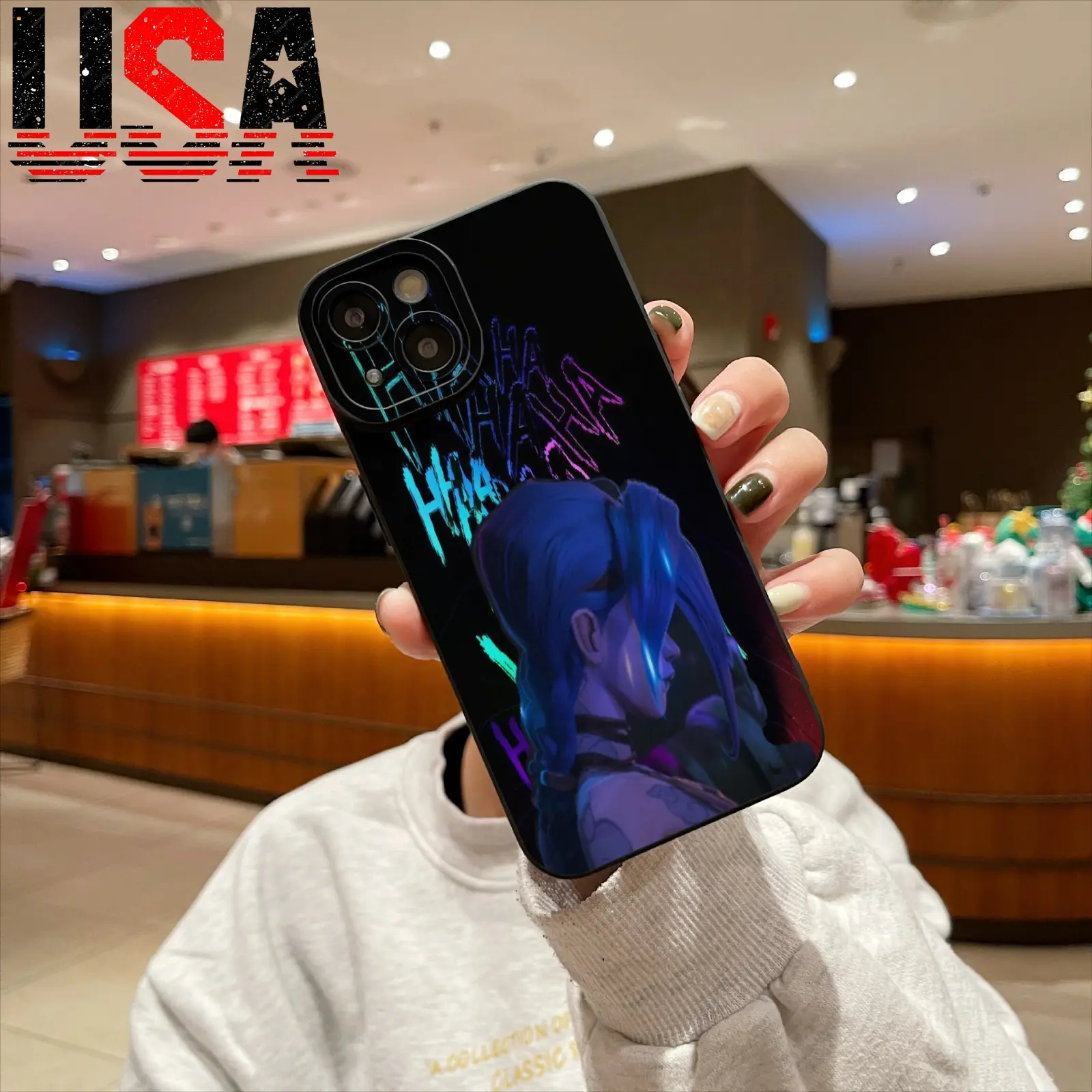 Blue Glowing Neon Hair Design Phone Case & Cover for iPhone 11/12/13/14/15/16 Pro Max Plus, Anti-Shock TPU Casing, Lightweight Protective Smartphone Accessory, Accessories