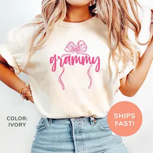 Comfort Colors Grammy Shirt, Best Grandma Shirt, Pink Coquette Grandma Shirt, Mother's Day Gift, Gift for Grandma, Gift from Grandkids