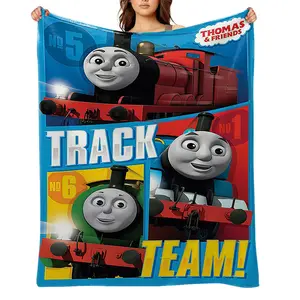 Thomas-&-Friends-Flannel Throw Blanket for Girls Boys- Ultra Soft, Anti-Shrink & Wrinkle-Resistant ,Quick-Dry, Machine Washable Cozy Throw ,Perfect Gift for Kids Adults A-82