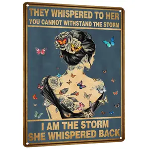 POPPY Inspirational Quote Motivational Wall Art - Hippie Boho Home Decor Sign - Positive Encouragement Gifts for Women Girls Office Bedroom Poster Vintage Metal Tin Signs 12x8 Inches