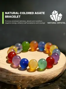 Natural Sugar Heart Agate Crystal Bracelet - Rainbow Sugar Heart Unique Design Handcrafted Beadwork for Layered Wearing / Niche Styling Eye-Catching Daily Streetwear Accessories High Quality Bracelet Beaded Bracelets Beautiful bracelets