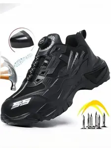 Men's Sporty Dad Shoes, Breathable Mesh, Thick Sole, Height Boost, Shock Absorption, Anti-Slip, Outdoor Hiking, Streetwear Trendy Shoes, Trail Running Shoes