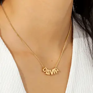 Personalized Bubble Letter Necklace - Customized Gift for Friends, Couples, and Family - According to Your Own Preferences