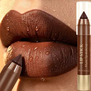 Mooglamor 2Pcs Matte Creamy Lipstick Pencil Set Waterproof Transferproof Lip Pens Long Lasting Makeup Nude Brown Moisturizing Lip Glossy Smooth Cosmetics DealsForYouDays
