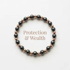 Copper Magnetic Bracelet for Women & Men 7-7.5inches – 3500 Gauss Magnet Beads with Hematite Adjustable Magnetic Bracelet Wealth Attraction & Energy Protection Jewelry