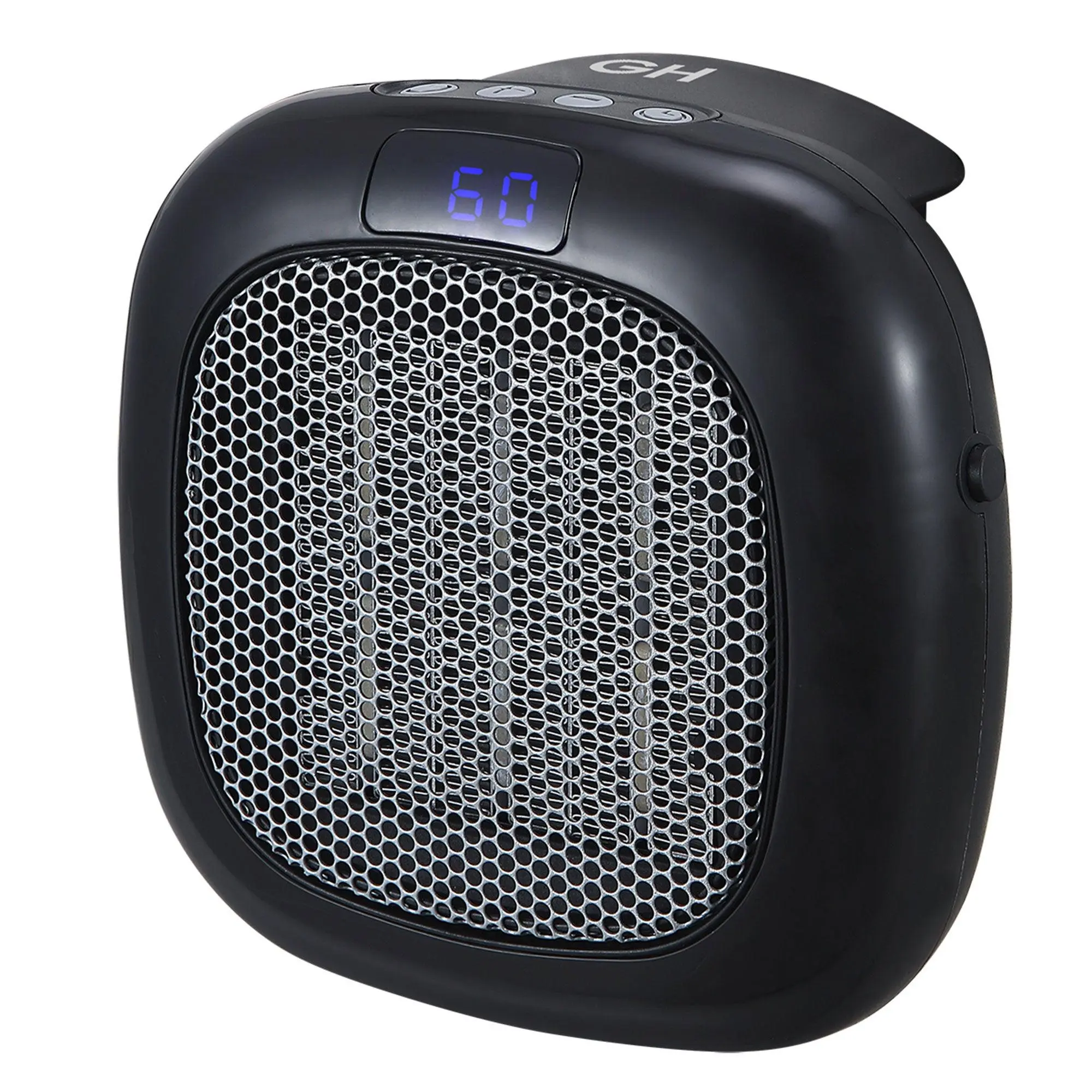 Good Housekeeping Wall-Mount Indoor Mini Space Heater w/ Thermostat, 750W, Black Good Housekeeping Wall-Mount Indoor Mini Space Heater w/ Thermostat, 750W, Black