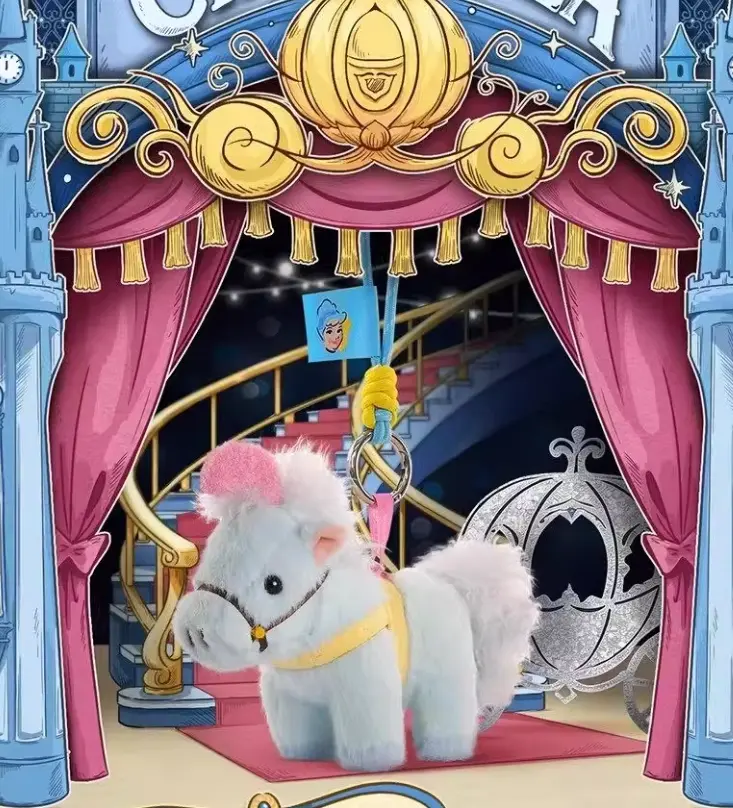 Disney Princess Pony Series Plush Keychain Blind Box,6 Regular+1 Hidden Mystery Plush Pendant,Cute Cartoon Keychain,Soft Plush Pendant, Collectible,Cuddly Character with Fuzzy Texture,Cute Fluffy Stuffed Animal Toy, Gift for Fans Adult Youth Kids 4.3"