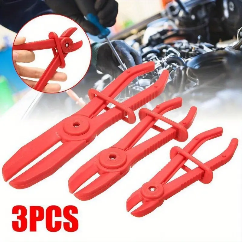 3pcs set of plastic oil pipe cutting pliers, oil pipe sealing pliers, automotive repair plastic pliers, automotive oil pipe clamping tools, Hand Tools, Pliers Kit