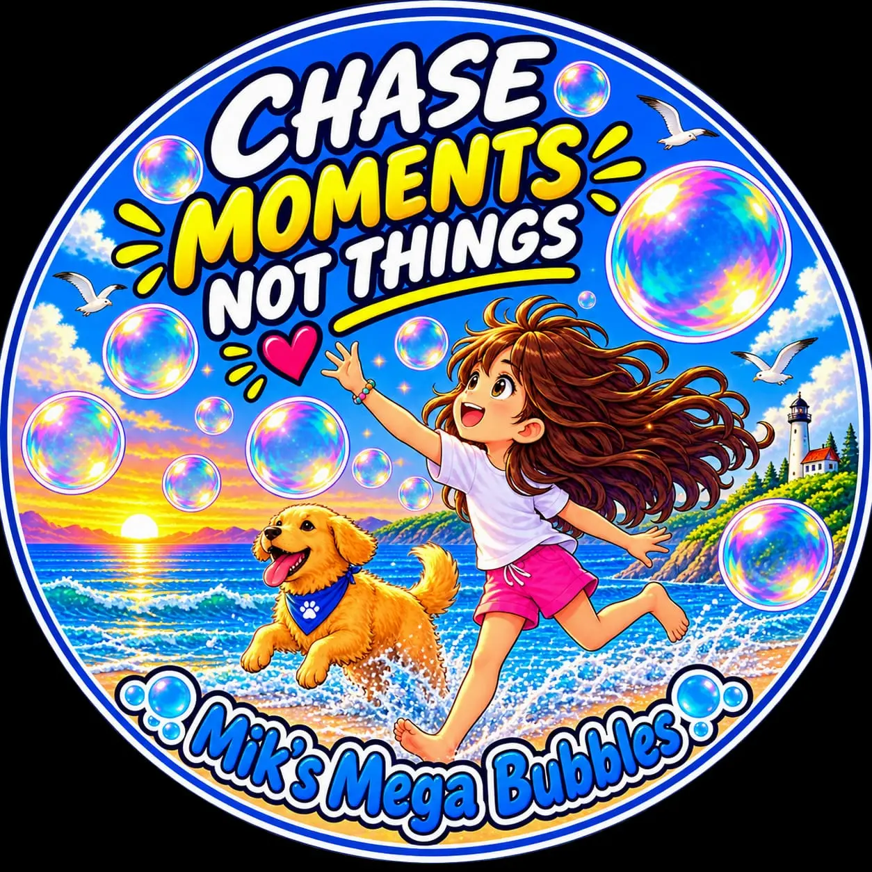 Chase Moments, Not Things Bubble Sticker