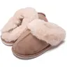 Women's Genuine Suede Slide House Slippers - Cushioned Footwear with Cozy Cotton Memory Foam, Anti-Skid Rubber Sole, Slip-On Indoor/Outdoor Winter Walking Shoes
