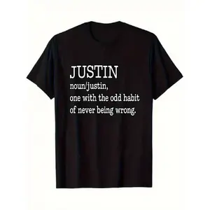 Justin RoundlyJustins Old Habit Graphic T Shirt Mens Black Short Sleeve Crewneck Casual Daily Wear Cotton Tee Top 180gsm, Round Neck, Elegant Crew Neck Shirt, Casual Summer Top, Holiday, Graphic Printed Tee, Smooth Texture, Lightweight Shirt, Fashion