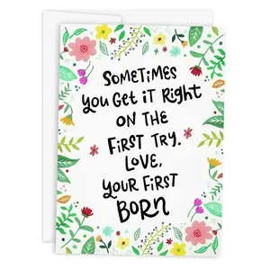 Funny Mother’s Day Card Your First Born - Mother's Day Cards for Mom - 5x7 Inch Individual Greeting Card with White Envelope