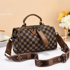 ELIPAPRO SC4068 Women's Retro Look Pillow Shape Large-Capacity Soft Leather Large Crossbody Bag, 2025 New Fashionable Shoulder Handbag for Sports & Outdoor Protective Gear Storage