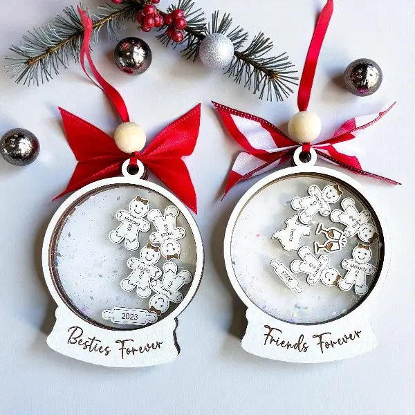 Personalized Friendship Christmas Ornaments, Friends Forever Ornament, Besties Forever Ornament
