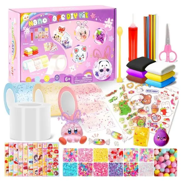 52PCS Nano Tape Bubble Kit for Kids – DIY Squishy Sensory Craft Toy, STEM Arts & Crafts Set, Stress Relief Fidget Gift for Boys & Girls (Ages 4–12)