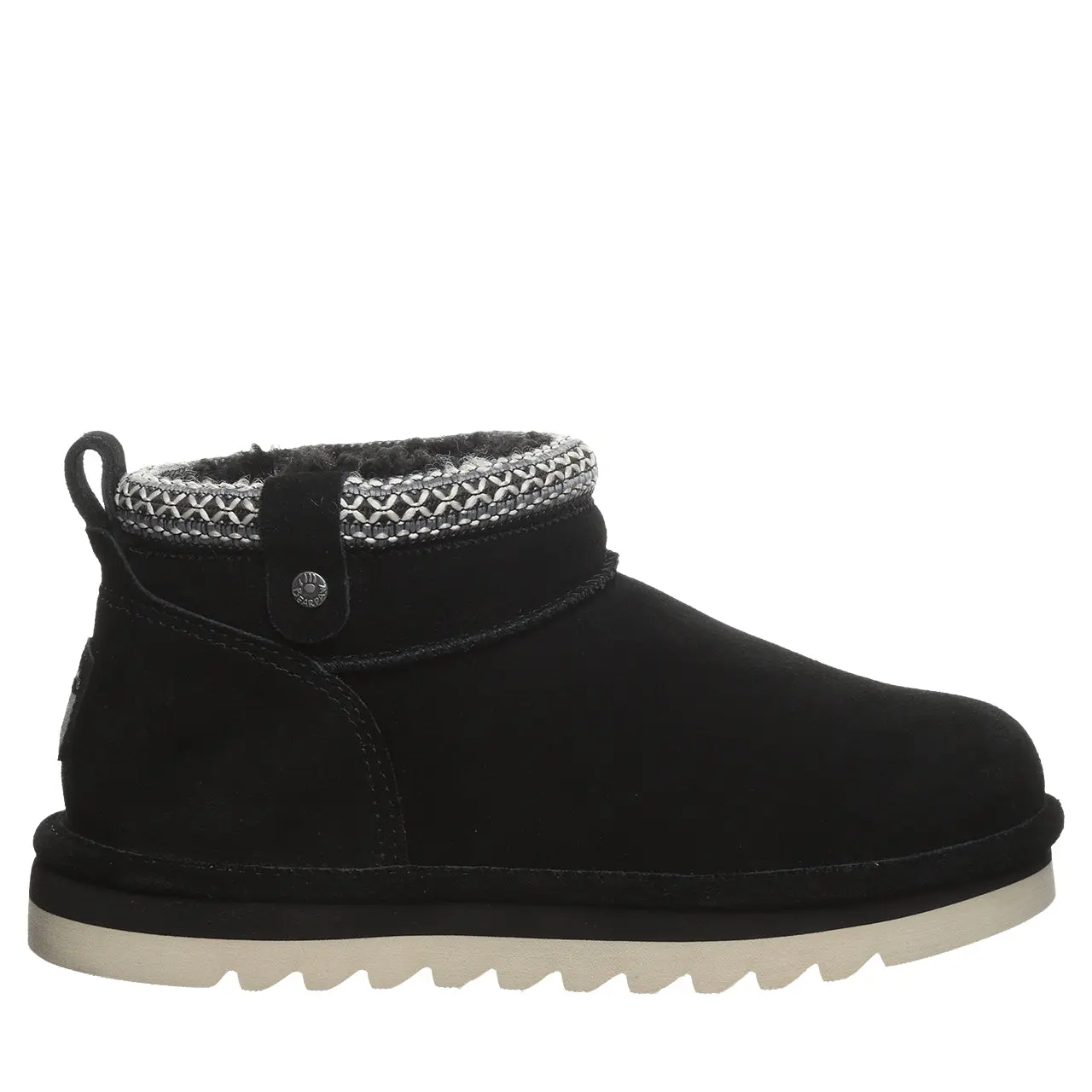 BEARPAW Langly Women's Classic Soft Stylish Suede Mini Boot Winter Footwear - Black, Women's Shoes for Cold Weather