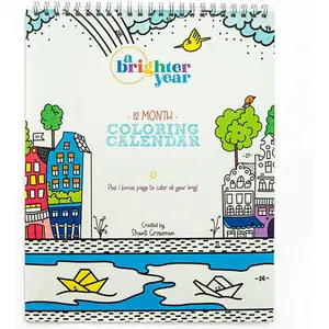 Adult Coloring Book Perpetual Calendar – Creative & Mindful 12-Month Undated Coloring Calendar for Adults – Thick Paper + Lay Flat Design