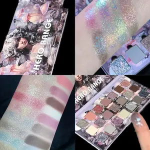 HERORANGE Anime Flower Fairy 21-Color Eyeshadow Palette (Sparkling Shimmer +Matte + Metallic) | Beginner-Friendly Everyday Makeup, Perfect Christmas Gift, LongLasting & No Fallout, Waterproof & Easy Removal, Create Stunning Eye Looks Cosmetic 01#！