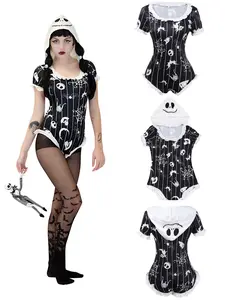 ENVY BODY SHOP Lil Nightmare Jack Skeleton Kawaii Romper Bodysuit Halloween Pajamas Cosplay Costume