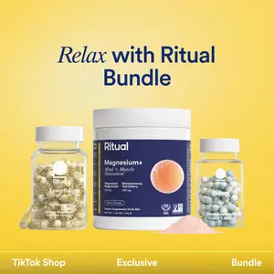 Relax With Ritual Bundle | Magnesium+, Sleep BioSeries Melatonin, Stress Relief Supplements