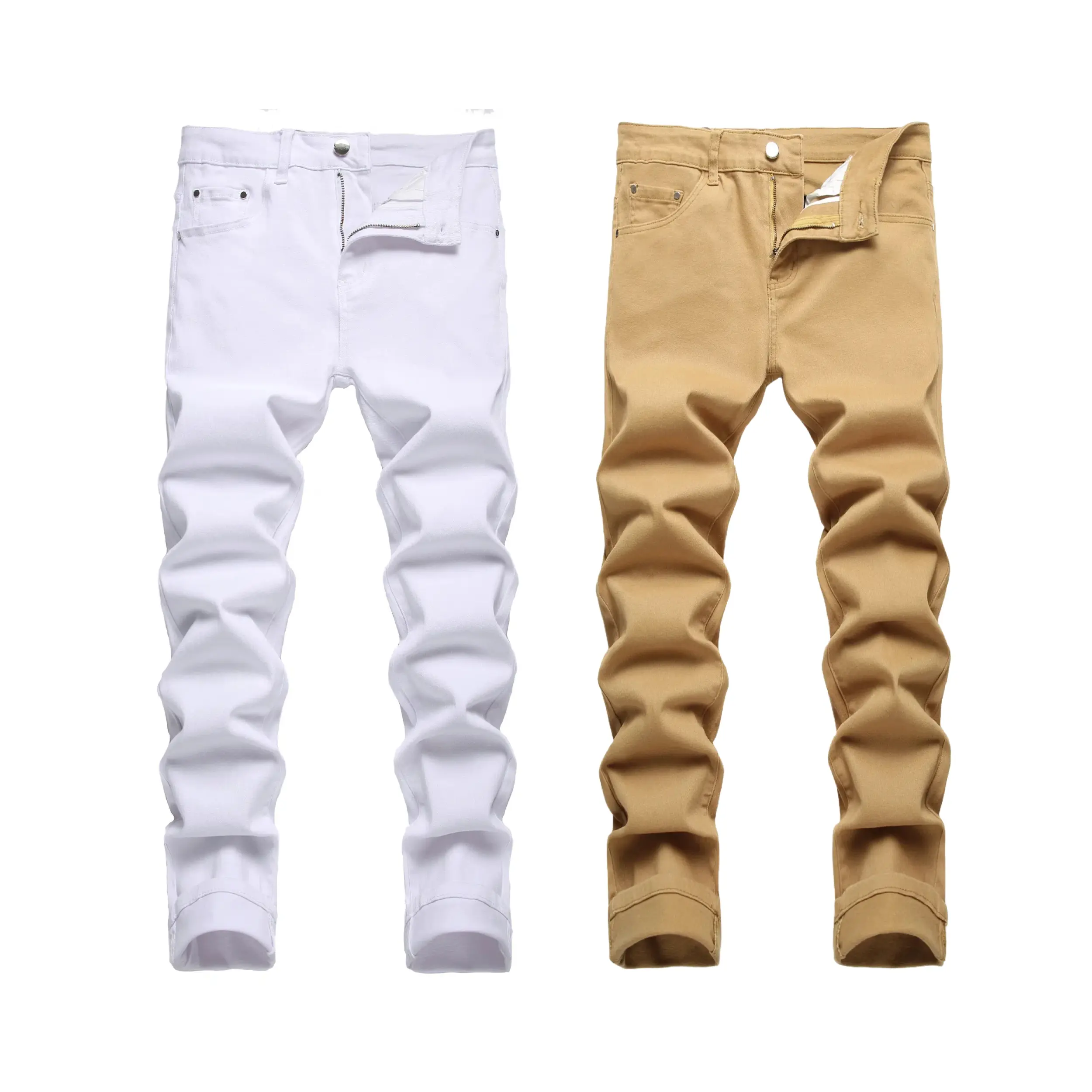 (2 Pack)White-Khaki