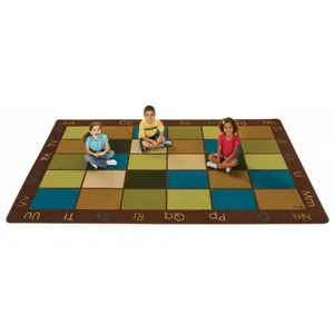 212 MAIN Kids' Advanced Stain-Proof Earth-Tones Indoor Seating Rug - Nature’s Colors Carpet for Classroom Use (Model 18116)