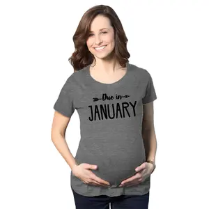 Maternity Due In T-Shirt Choose Month Funny Pregnant Expecting Due Date Tee Funny Graphic Maternity Tee Cute Pregnancy Tees With Plus Sizes Pregnant Maternity Shirts