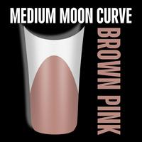 White French Tip Medium Duck Nail Brown Pink