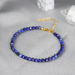 Lapis Lazuli Women's Blue Friendship Bracelet - Adjustable Delicate Healing Balance Protection Gift for Her - Natural Stone Jewelry