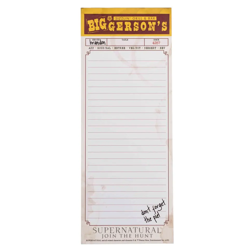 Supernatural Biggerson's List Notepad (3.5'' x 9'')