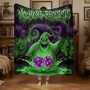 This retro-style Oogie Christmas Boogie themed blanket is soft and suitable for all seasons, perfect for sofas, beds, travel, or camping 60*50