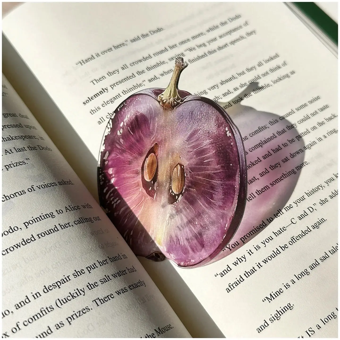Acrylic Translucent Fruit Slice Bookmark, 7-8cm Office Stationery Page Marker for Book Reading