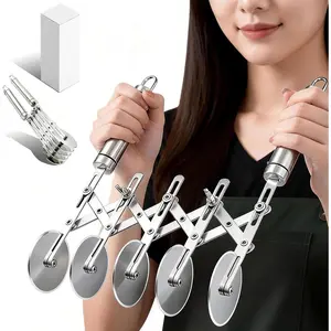 Pastry Cutter & Dough Divider - Adjustable Heavy Duty Stainless Steel Tool for Cinnamon Rolls, Brownies, Lattice, Pasta, Pizza |   Achieve Perfect, Even Cuts Every Time