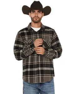 Brixton Men's Men'S Bowery Long Sleeve Button-Down Flannel Shirt - 01213-Bkcpc