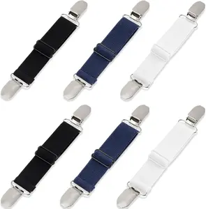 6 count Elastic Pant Cinch Clip,Pant  Tightener  Clip Belt Adjustable Boot Straps for Women Men