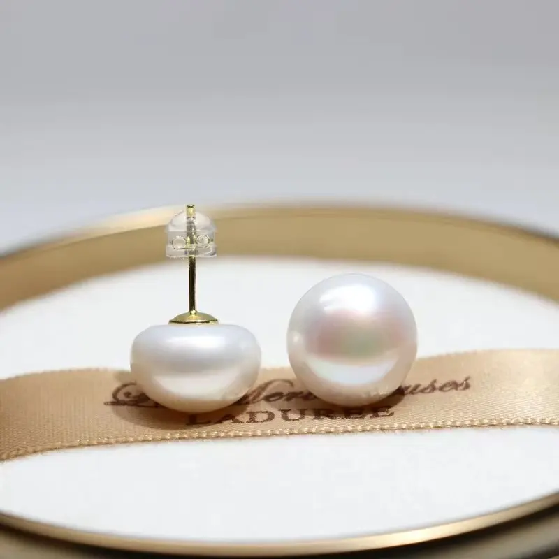 Natural pearl earrings, simple style,8mm