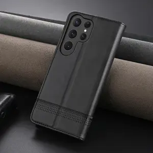 Creative Leather Magnetic Flip Cover Card Wallet Case, Fashion Anti-Drop Phone Case for Samsung Galaxy S26 Ultra S25 Ultra S24 Ultra S23 Ultra S22 Ultra