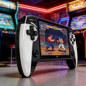 Portable Retro Game Console, Rechargeable Portable Console, 5.5 Inch Large Screen, Supports Ten Emulators, Ultra HD Quality, Perfect Gift for Birthday and New Year